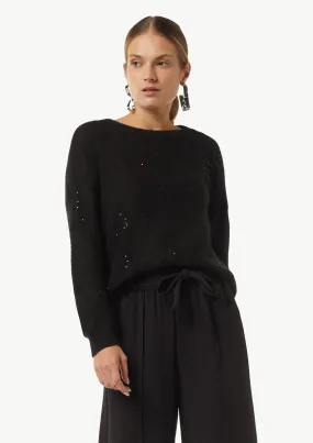 Strickpullover mit Pailletten